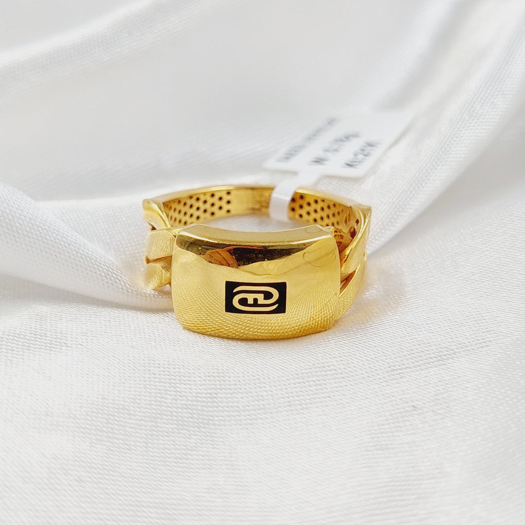 21K Gold Deluxe Cuban Links Ring by Saeed Jewelry - Image 1