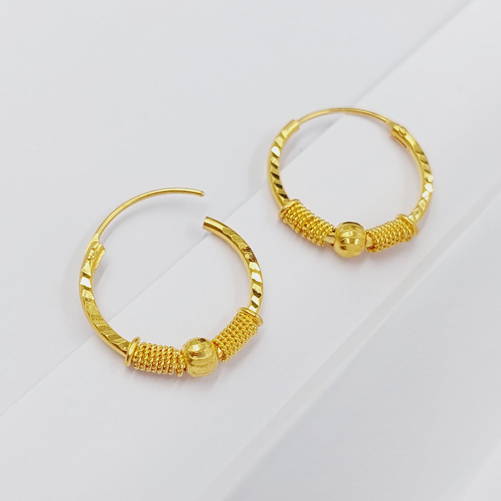 21K Gold Deluxe Earrings by Saeed Jewelry - Image 2