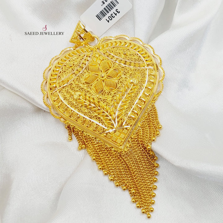 21K Gold Deluxe Indian Pendant by Saeed Jewelry - Image 1