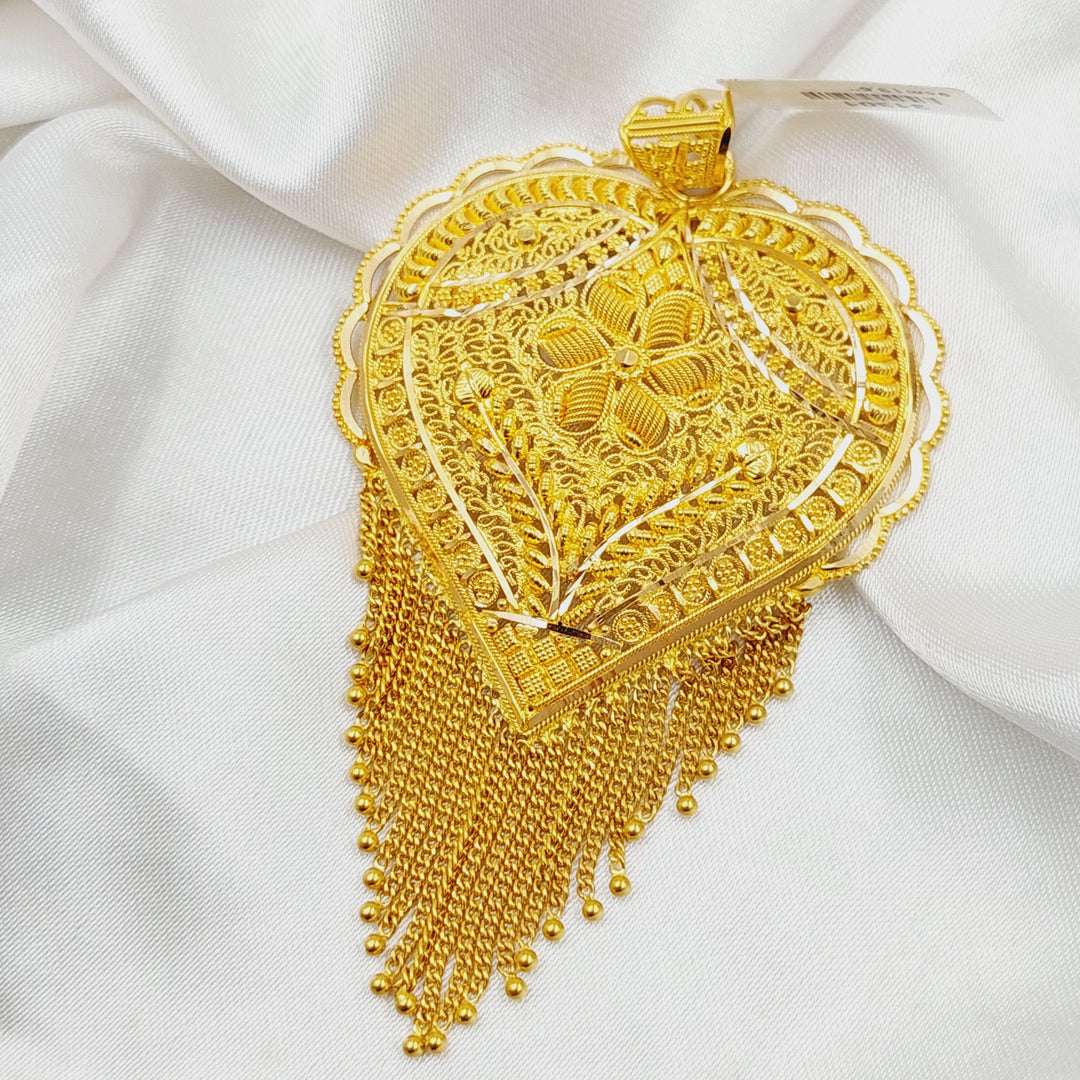 21K Gold Deluxe Indian Pendant by Saeed Jewelry - Image 3