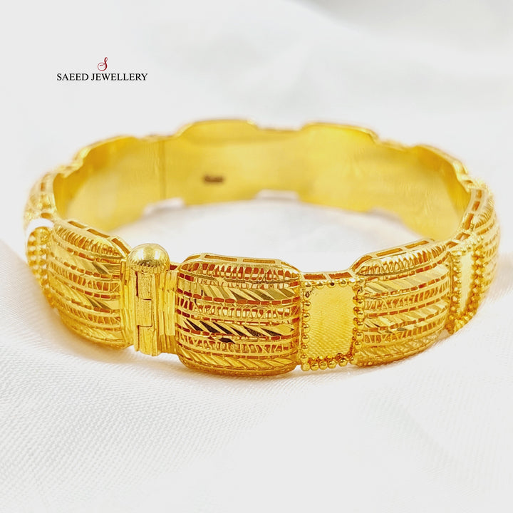 21K Gold Deluxe Kuwaiti Bracelet by Saeed Jewelry - Image 6