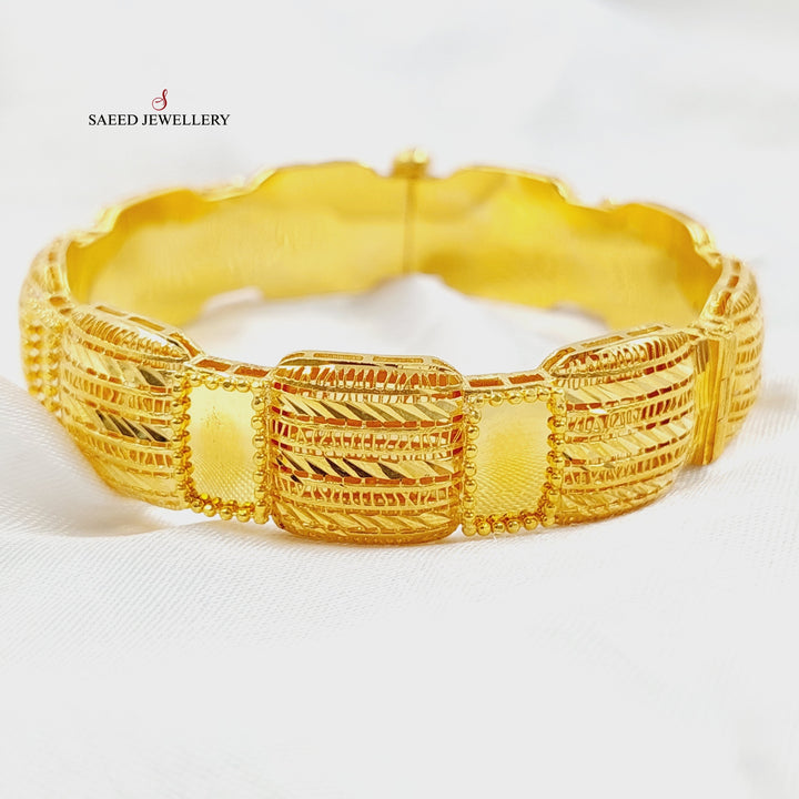 21K Gold Deluxe Kuwaiti Bracelet by Saeed Jewelry - Image 1