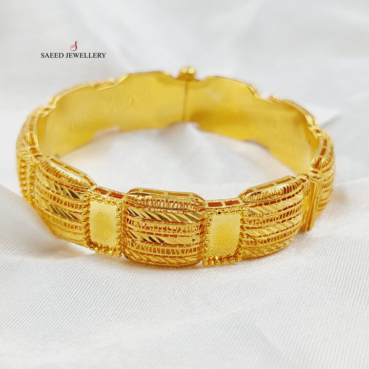 21K Gold Deluxe Kuwaiti Bracelet by Saeed Jewelry - Image 2