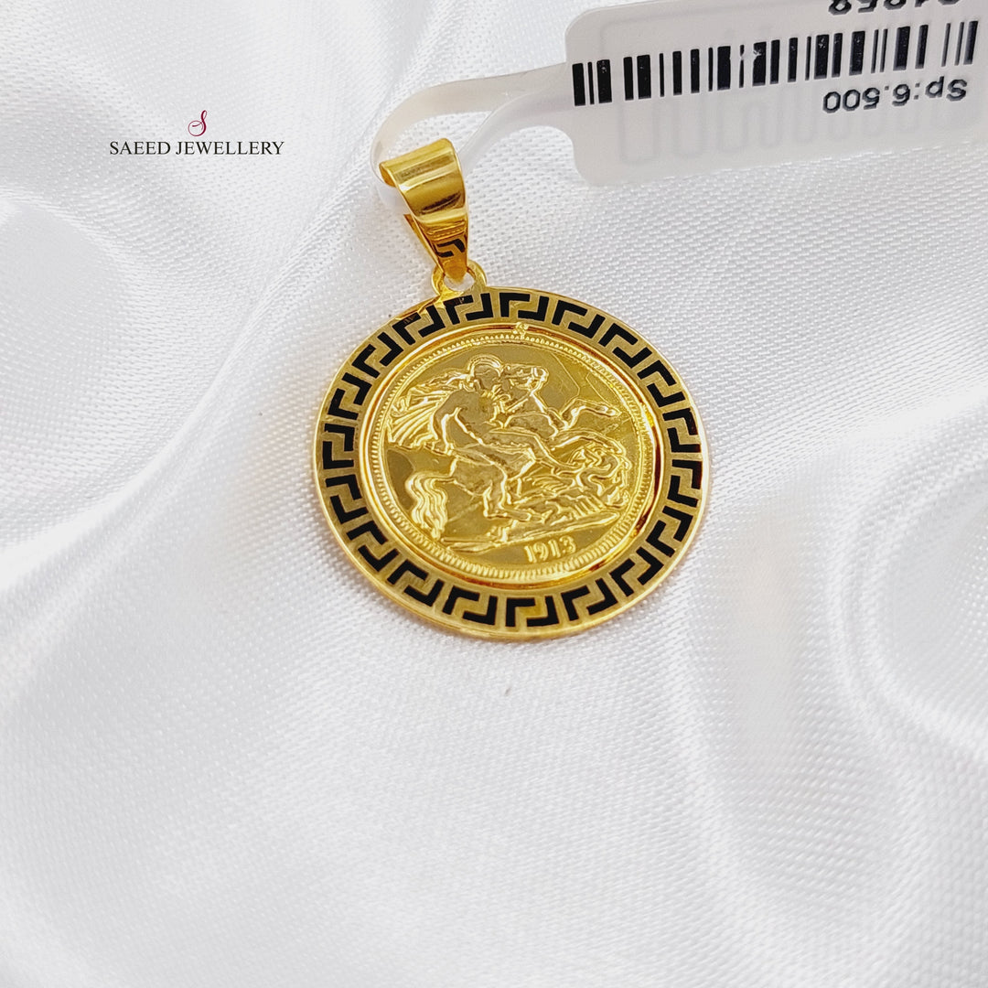 21K Gold Enamel's Pendant by Saeed Jewelry - Image 3