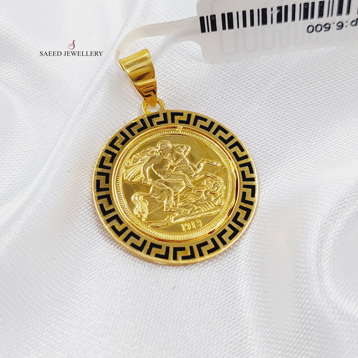 21K Gold Enamel's Pendant by Saeed Jewelry - Image 1