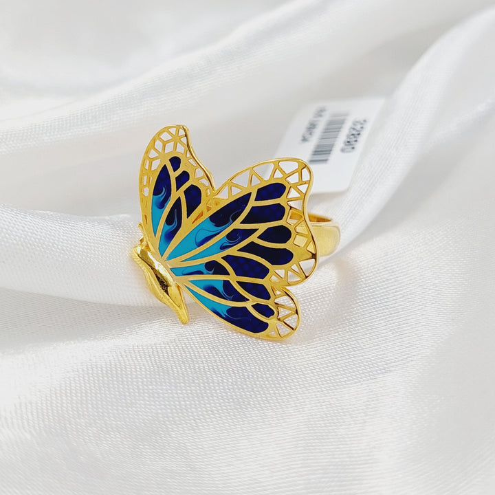 21K Gold Enameled Butterfly Ring by Saeed Jewelry - Image 2