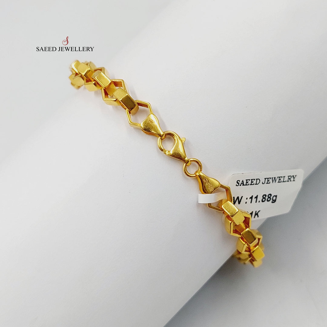 21K Gold Enameled Rhombus Bracelet by Saeed Jewelry - Image 8