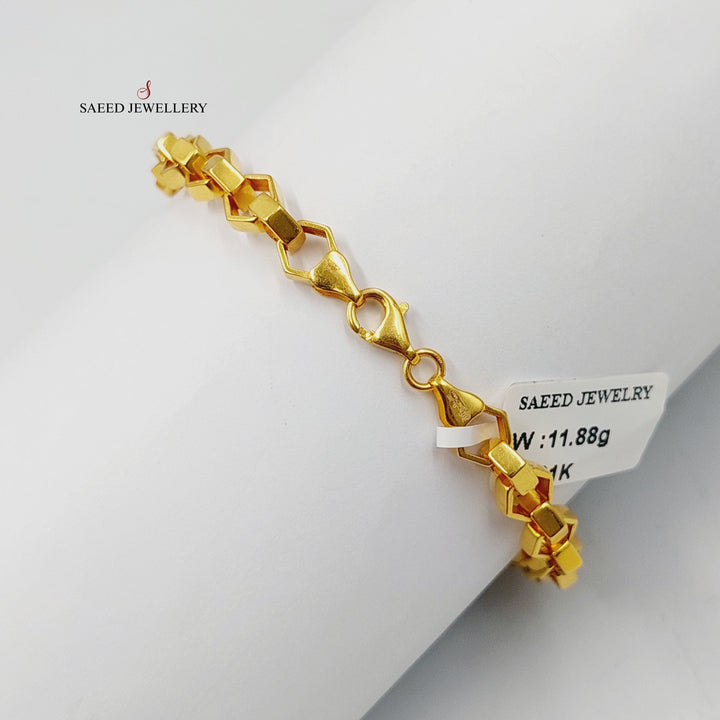 21K Gold Enameled Rhombus Bracelet by Saeed Jewelry - Image 8