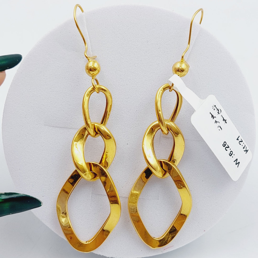 21K Gold Fancy Earrings by Saeed Jewelry - Image 1