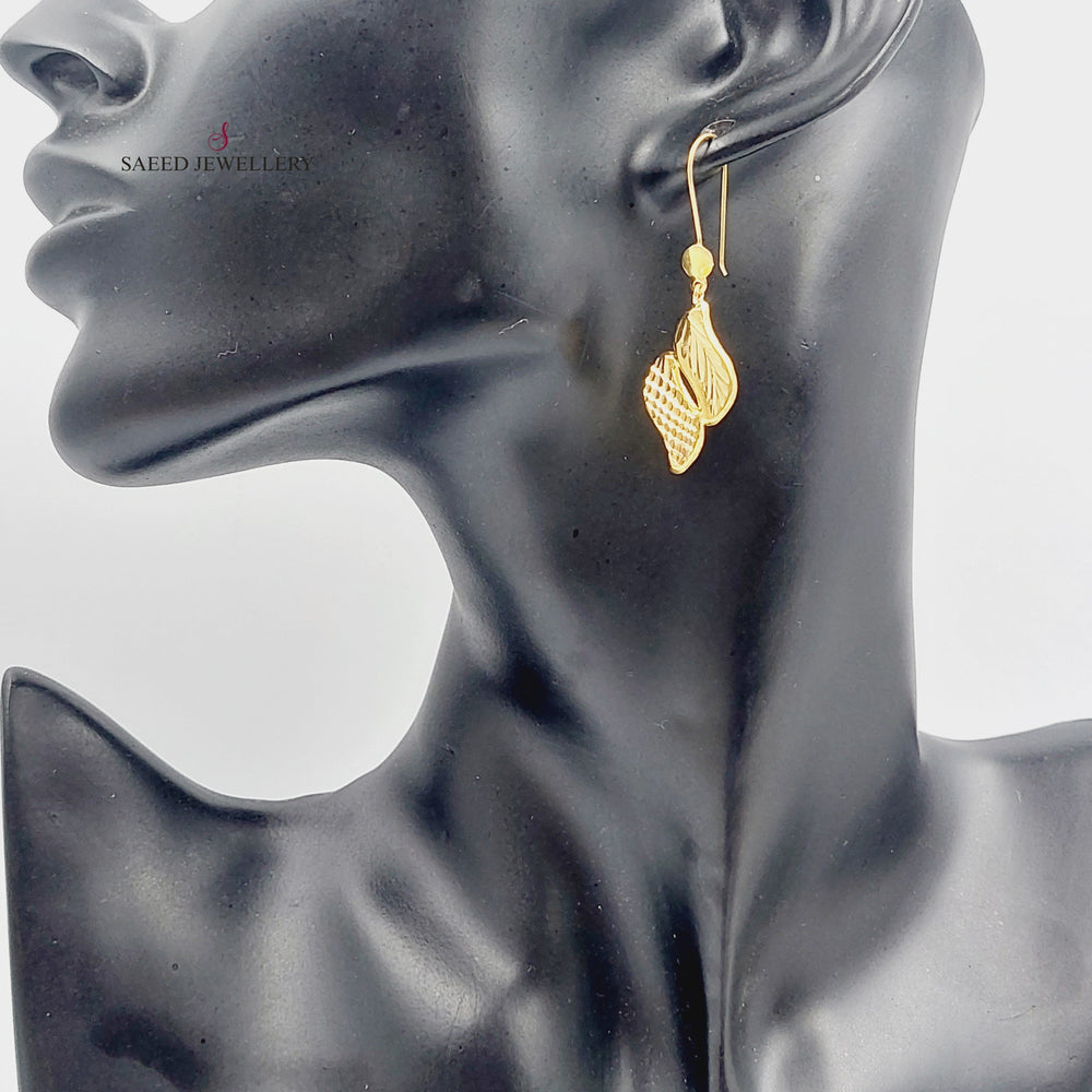 21K Gold Fancy Earrings by Saeed Jewelry - Image 2