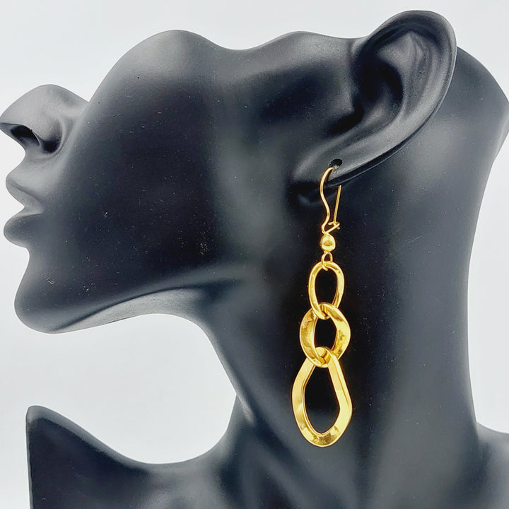 21K Gold Fancy Earrings by Saeed Jewelry - Image 2