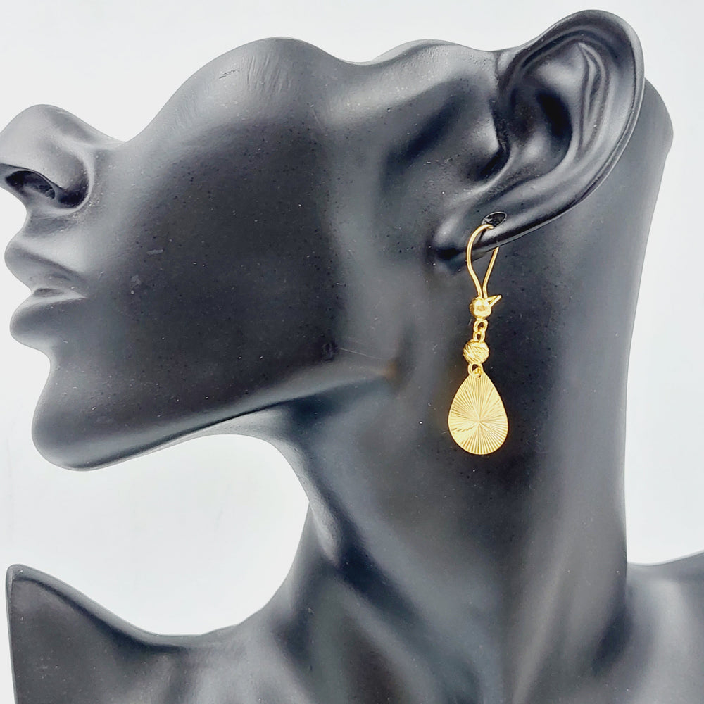 21K Gold Fancy Earrings by Saeed Jewelry - Image 2