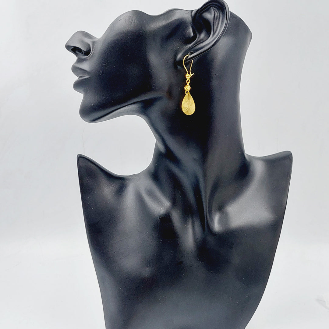 21K Gold Fancy Earrings by Saeed Jewelry - Image 3