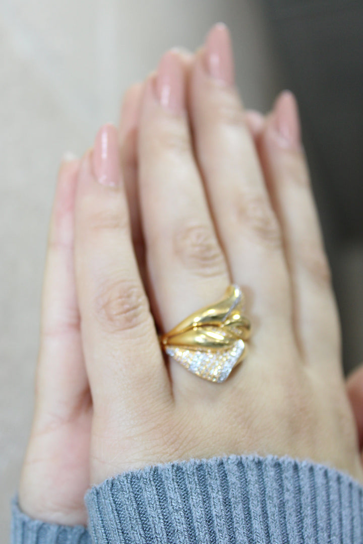 21K Gold Fancy Zirconia Ring by Saeed Jewelry - Image 10