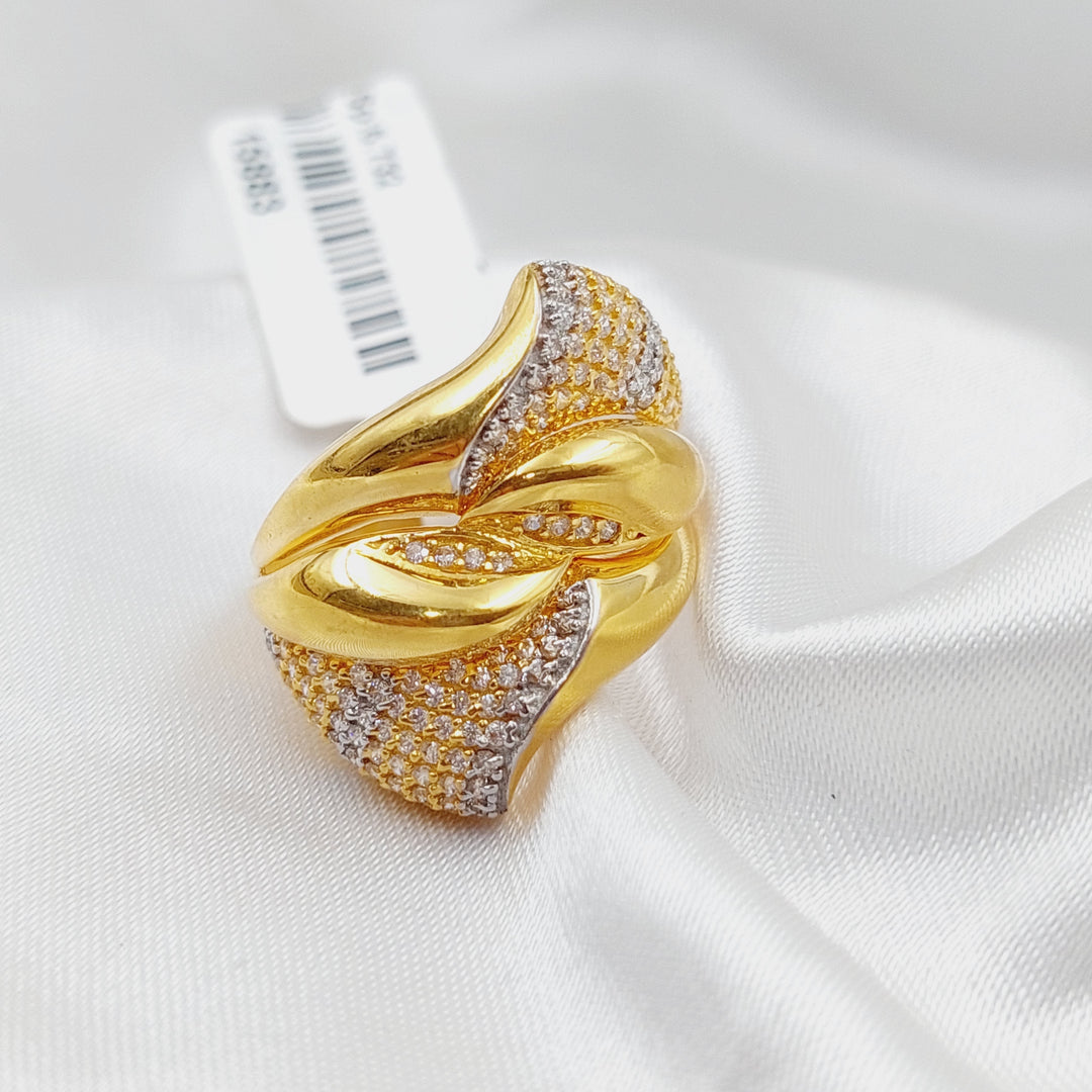 21K Gold Fancy Zirconia Ring by Saeed Jewelry - Image 6