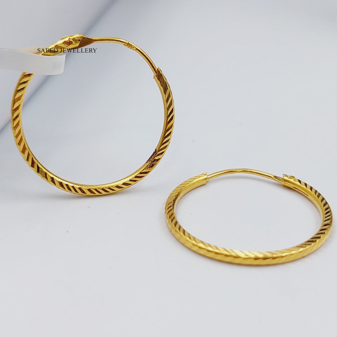 21K Gold Hoop Earrings by Saeed Jewelry - Image 1