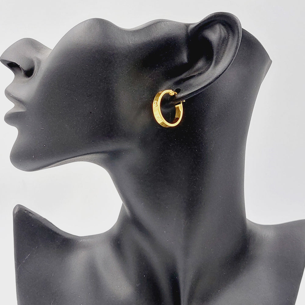 21K Gold Hoop Earrings by Saeed Jewelry - Image 2