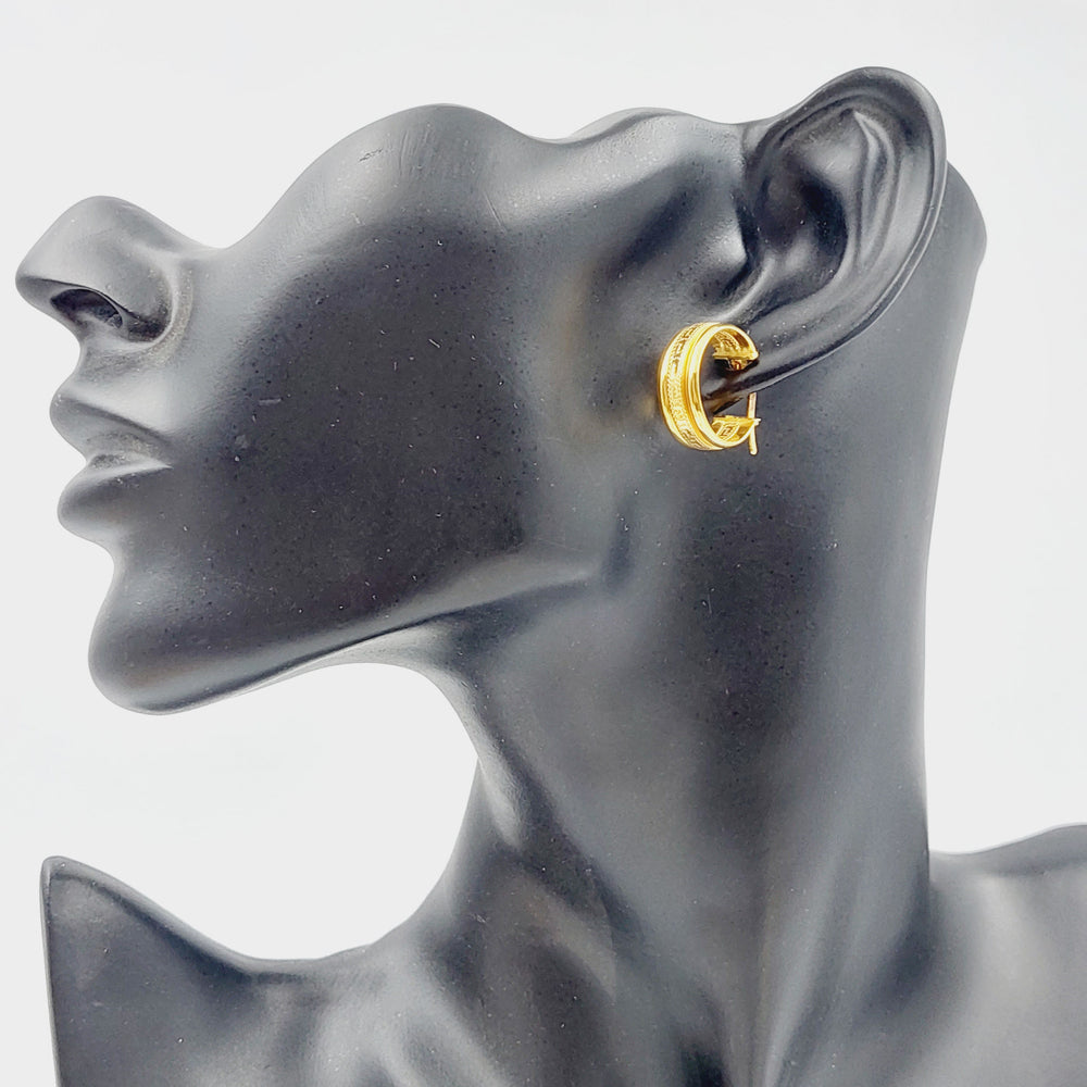 21K Gold Hoop Earrings by Saeed Jewelry - Image 2