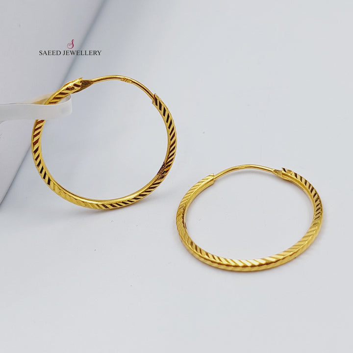 21K Gold Hoop Earrings by Saeed Jewelry - Image 3