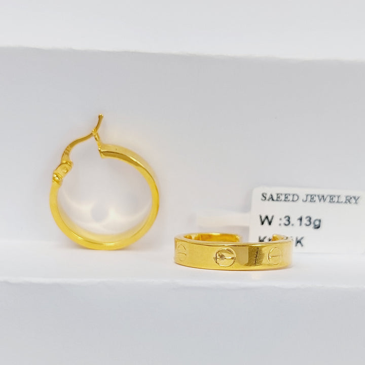 21K Gold Hoop Earrings by Saeed Jewelry - Image 3