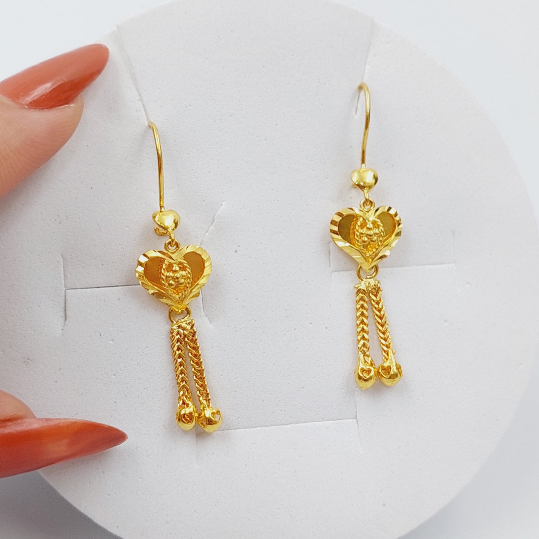 21K Gold Kuwaiti Earrings by Saeed Jewelry - Image 1