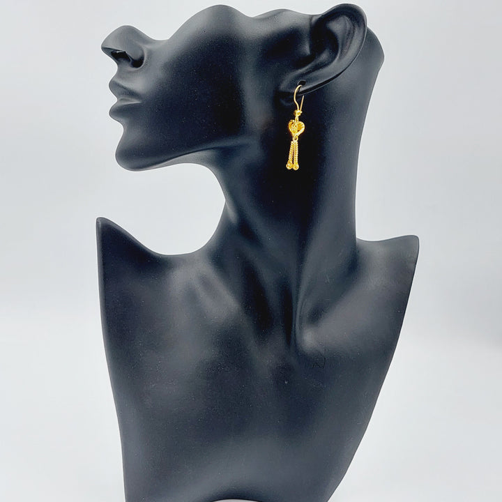 21K Gold Kuwaiti Earrings by Saeed Jewelry - Image 3