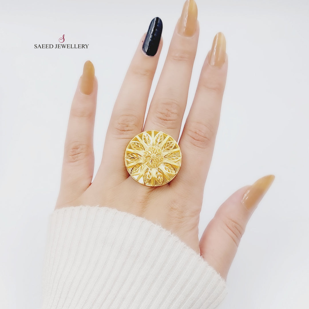 21K Gold Kuwaiti Ring by Saeed Jewelry - Image 2