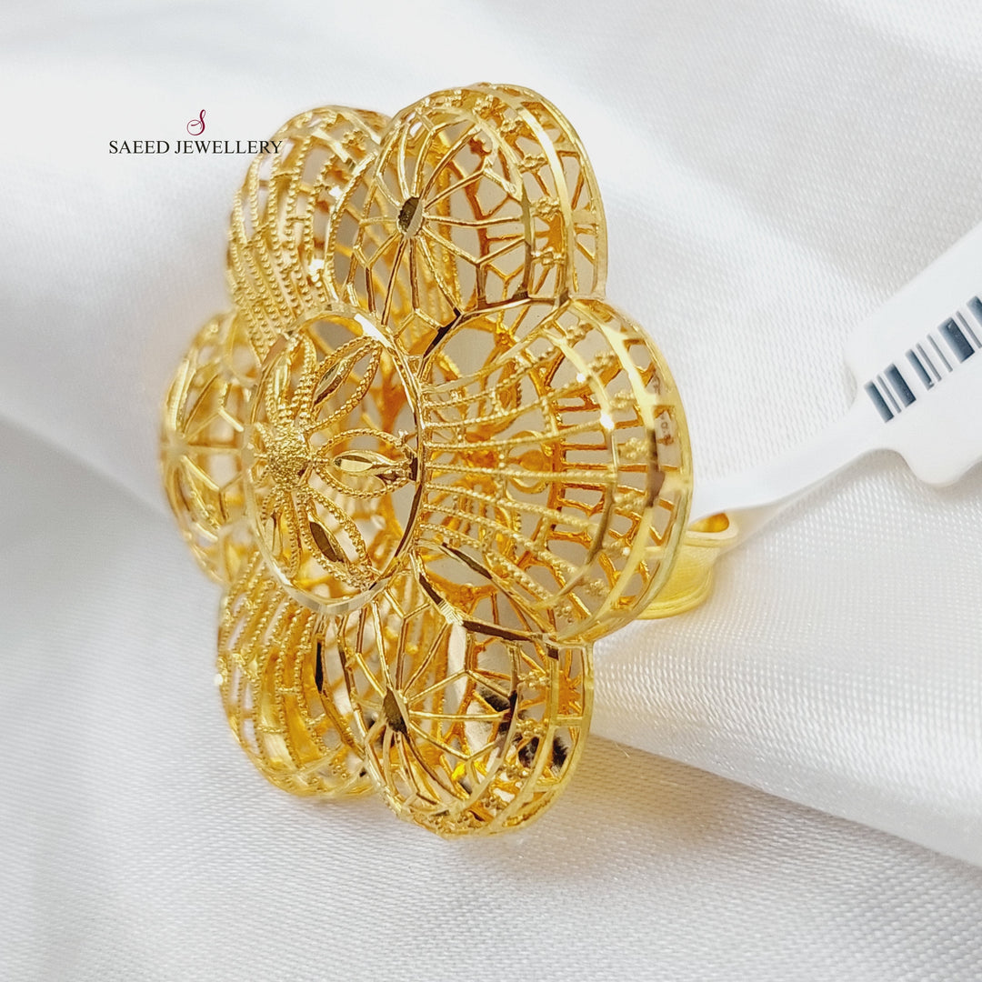 21K Gold Kuwaiti Rose Ring by Saeed Jewelry - Image 3