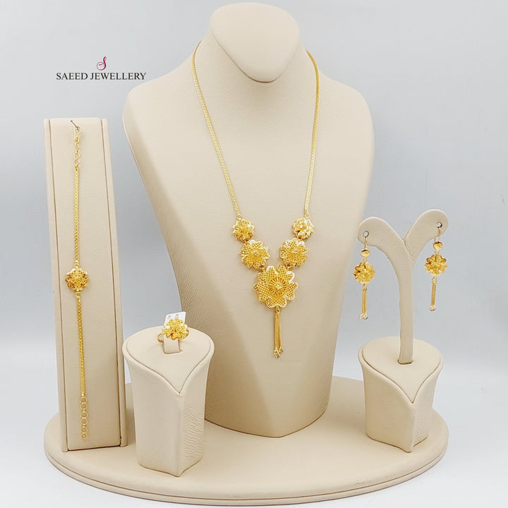 21K Gold Kuwaiti Set 4 pieces by Saeed Jewelry - Image 10