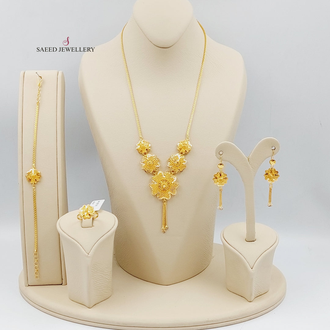 21K Gold Kuwaiti Set 4 pieces by Saeed Jewelry - Image 1