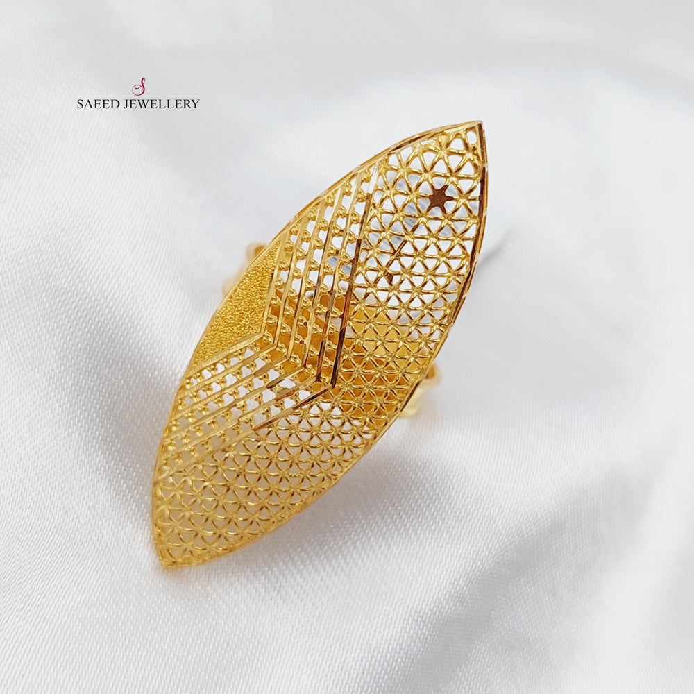 21K Gold Long Kuwaiti Ring by Saeed Jewelry - Image 2