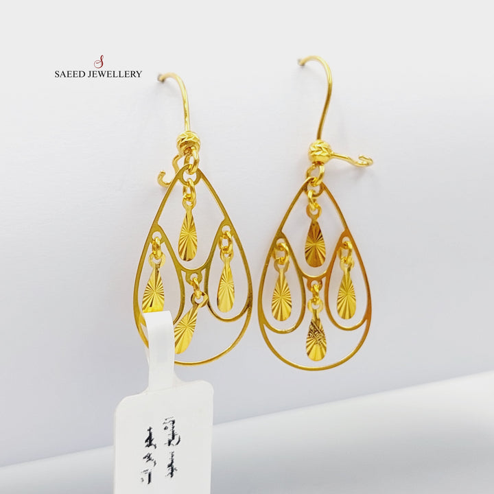 21K Gold Luxury Tears Earrings by Saeed Jewelry - Image 1