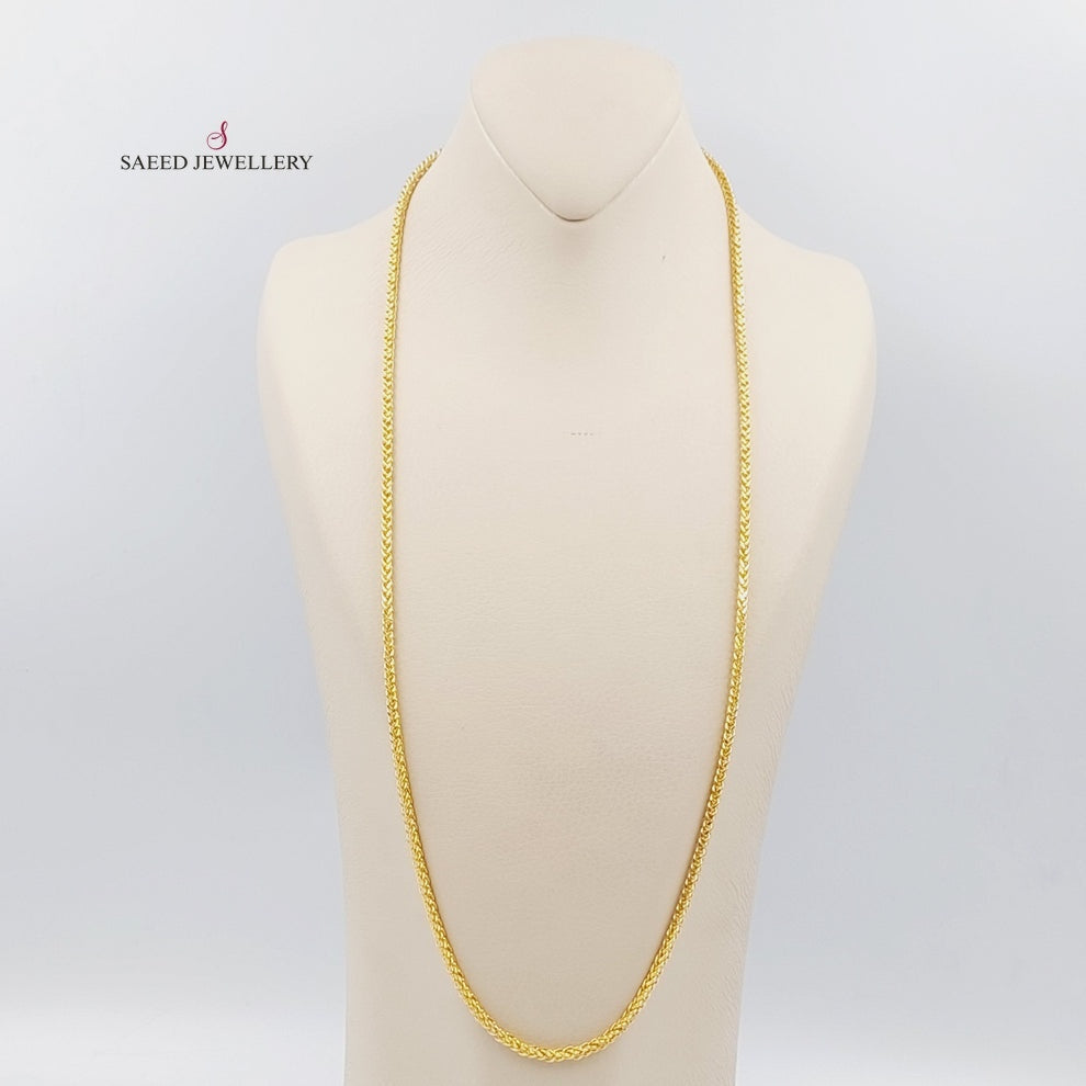 21K Gold Medium Thickness Franco Chain by Saeed Jewelry - Image 1