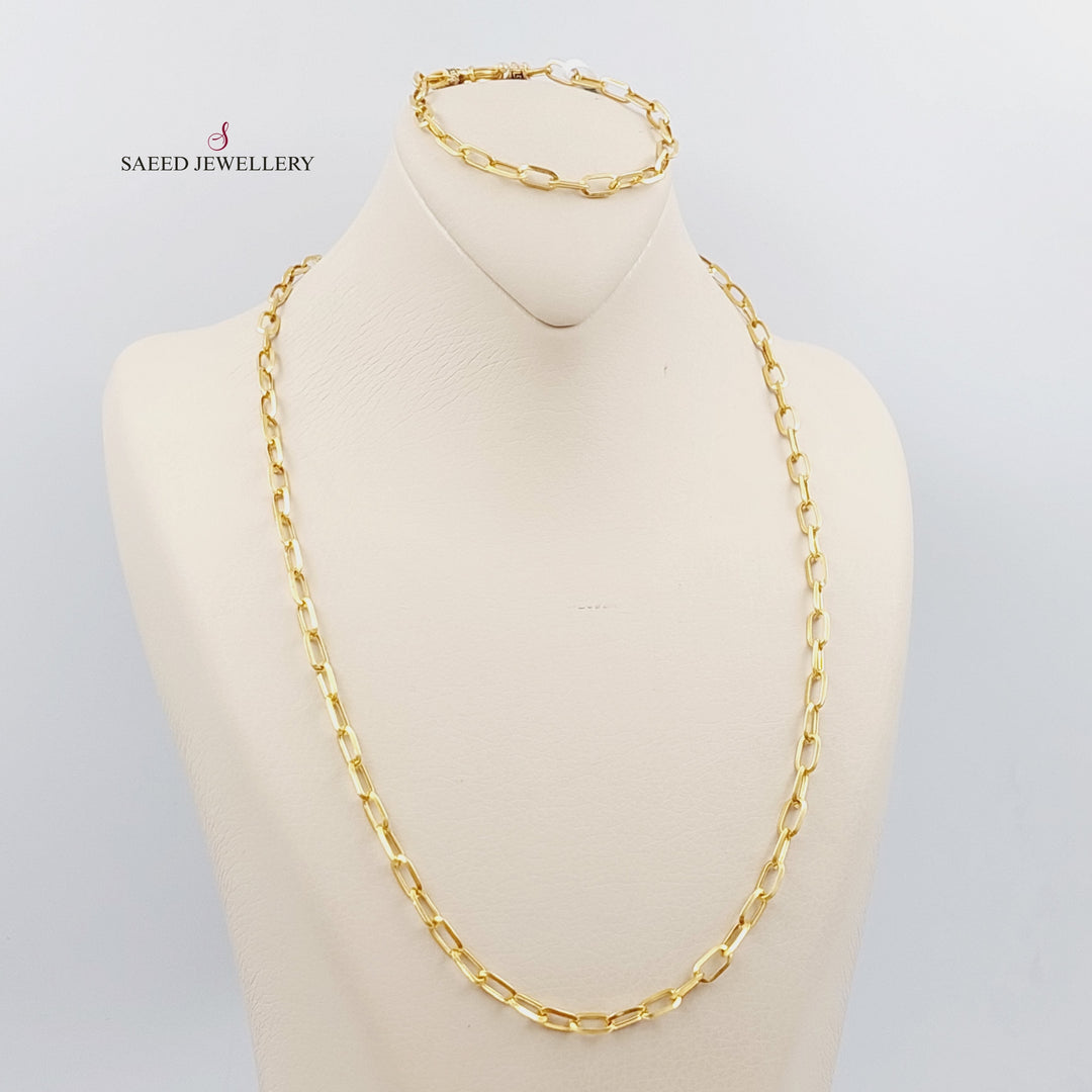 21K Gold Paperclip Necklace by Saeed Jewelry - Image 1