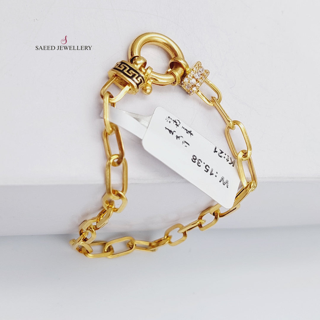 21K Gold Paperclip Necklace by Saeed Jewelry - Image 3