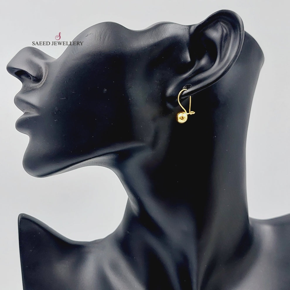 21K Gold Plain Luxury Earrings by Saeed Jewelry - Image 2