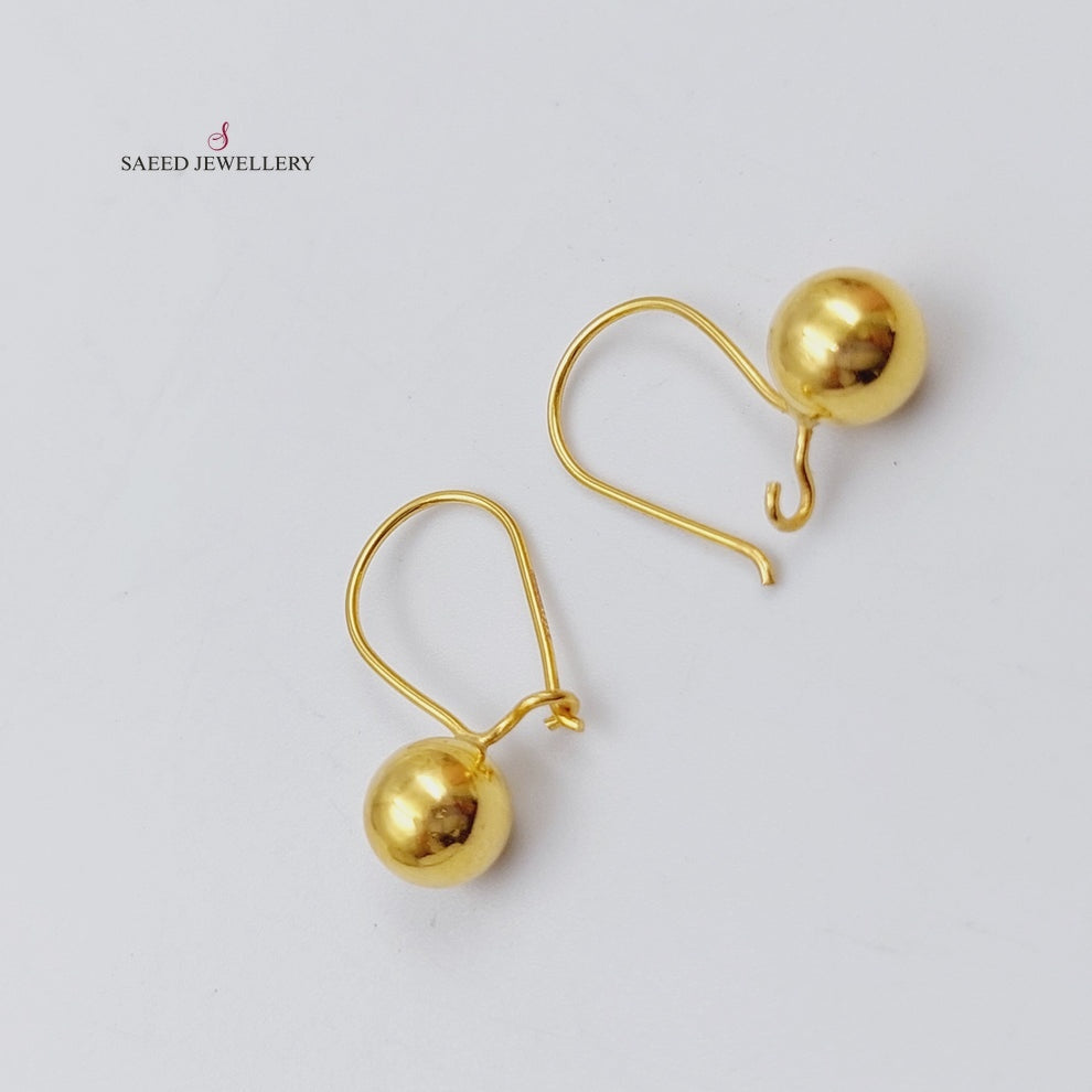 21K Gold Plain Luxury Earrings by Saeed Jewelry - Image 1