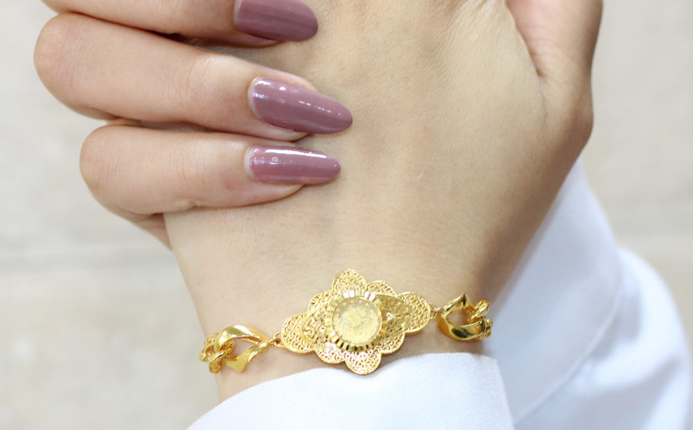 21K Gold Rashadi Bracelet by Saeed Jewelry - Image 2