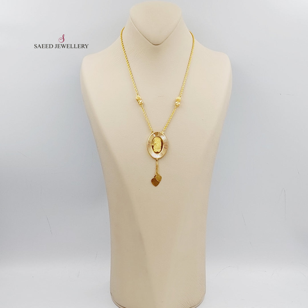 21K Gold Rashadi Model Necklace by Saeed Jewelry - Image 3