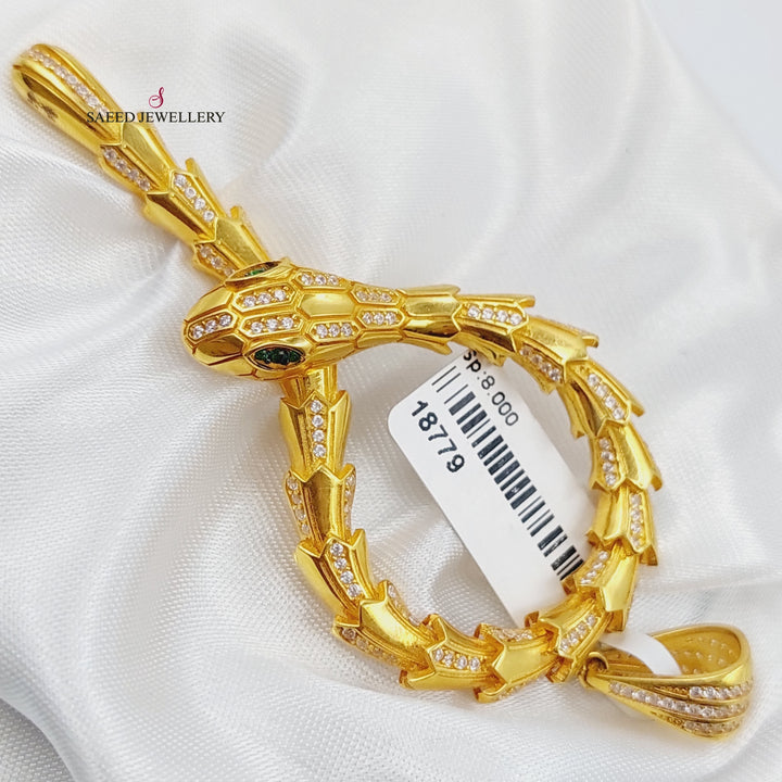 21K Gold Snake Pendant by Saeed Jewelry - Image 3