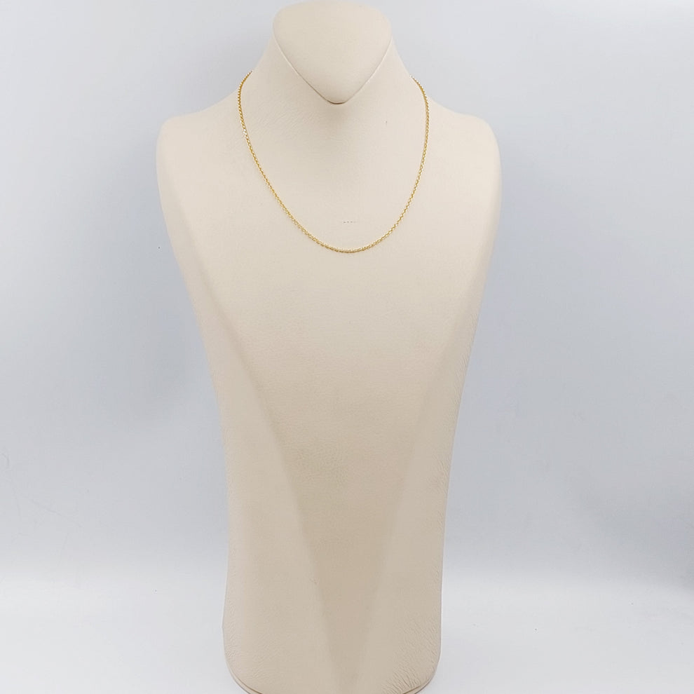 21K Gold Thin Cable Link Chain by Saeed Jewelry - Image 2