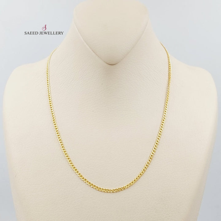 21K Gold Thin Figaro Chain by Saeed Jewelry - Image 5