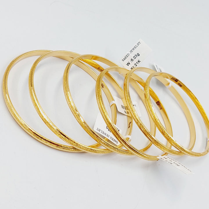 21K Gold Thin Laser Bangle by Saeed Jewelry - Image 7