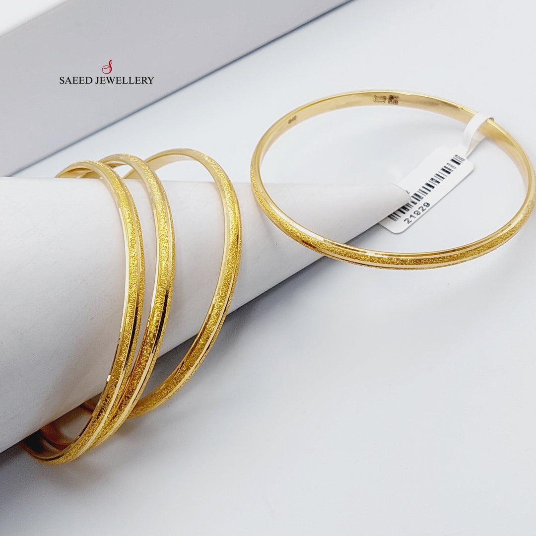 21K Gold Thin Laser Bangle by Saeed Jewelry - Image 9