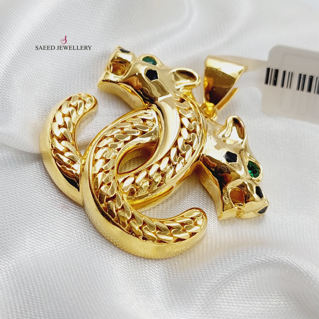 21K Gold Tiger Pendant by Saeed Jewelry - Image 1