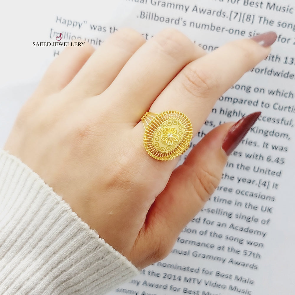 21K Gold Turkish Ring by Saeed Jewelry - Image 2