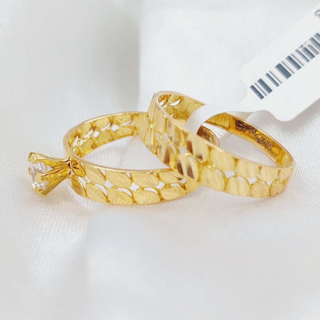 21K Gold Twins Wedding Ring by Saeed Jewelry - Image 3