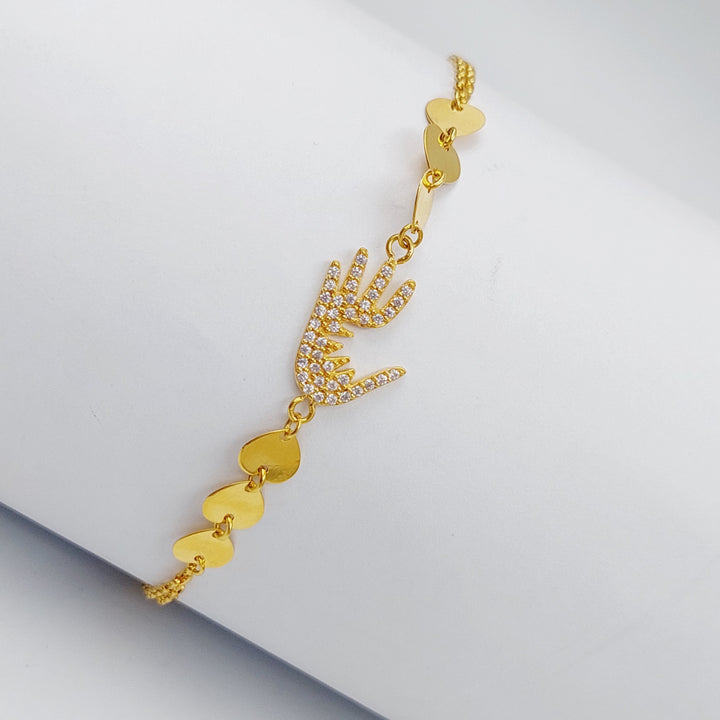 21K Gold Hand Bracelet by Saeed Jewelry - Image 1