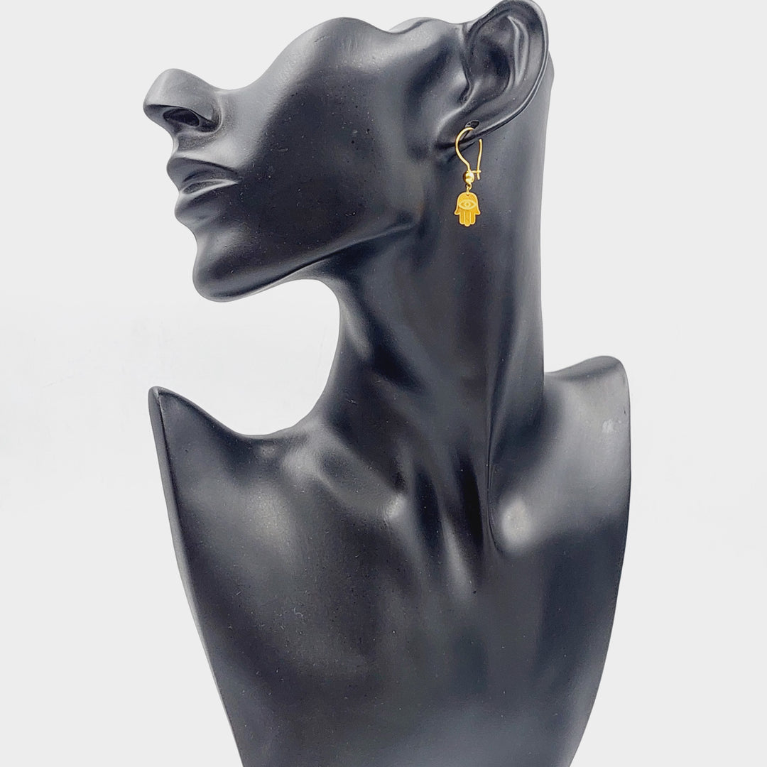 21K Gold Hand Earrings by Saeed Jewelry - Image 3