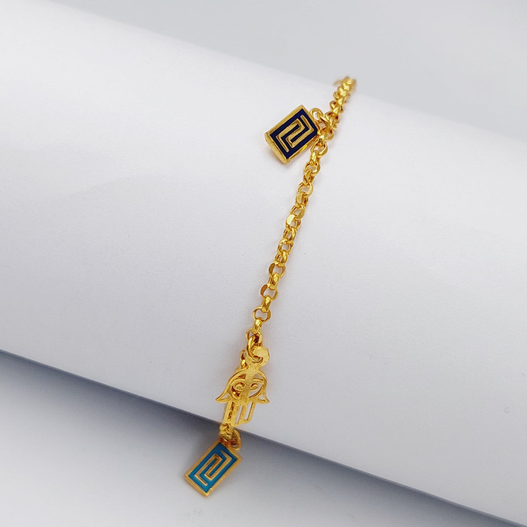 21K Gold Hand Enamel Bracelet by Saeed Jewelry - Image 4